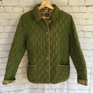 LL Bean Green Quilted Barn Coat Field Jacket - Size: (SP) *Like New*